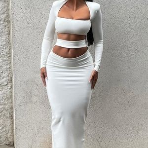 What's Not to Love Skirt Set -  White